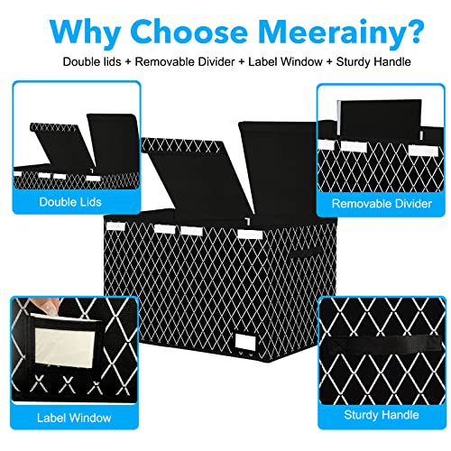 Meerainy Toy Box Storage Organizer With Lid,Collapsible Toys Boxes Chest Basket Bins With Sturdy Handles For Boys And Girls, Nursery, Playroom #TOP2