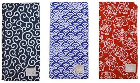 Aazon.co: Yagisei Ade In Japan Koon Tenugui Towel 3 Type Set(Flax