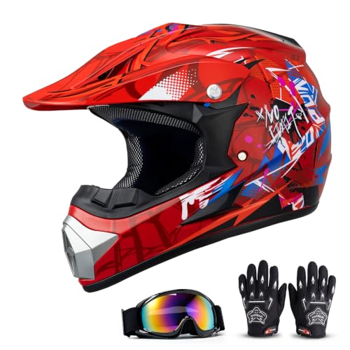 OUMURS Youth Dirt Bike Helmet DOT Approved, Kids Full Face Motocross Helmet