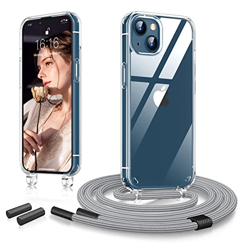 TBOC Mobile Phone Case Compatible With IPhone XS Max [6.5 Inch], Transparent With Mobile Phone Chain, Coral Red, For Mobile, Adjustable Cord, Practical Necklace, Fashionable, Scratch-Resistant