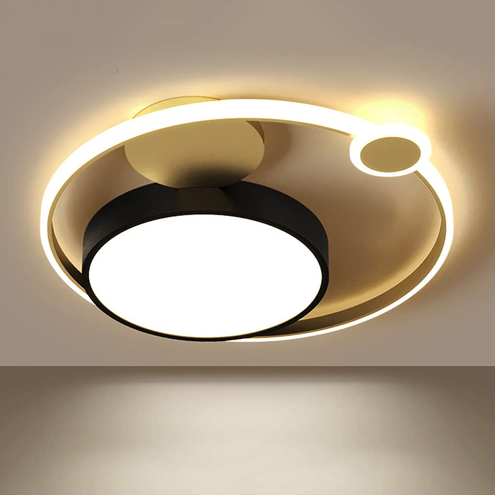 Lustre rond chambre LED 41W plafonnier suspendu moderne de 17 pouces pour couloir