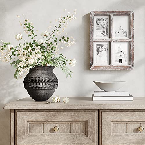 Barnyard Designs 4 Rustic Picture Frames With Matte For 4X6 Picture Frames And 5X7 Collage Picture Frames For Wall, Distressed Wood Pictures Frames Farmhouse Picture Frames, Wall Hanging, Brown, 16X12 #TOP1