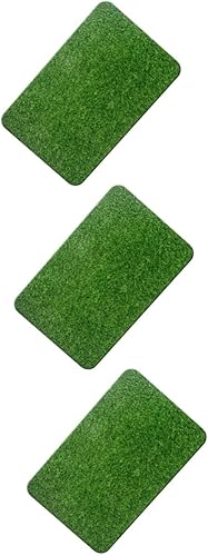 Happyyami 3pcs Outdoor Area Rug Realistic Lawn Pad Fake Grass Doormat Artificial Training Turf Truff Entryway Scraper Door Mats Indoor Artificial
