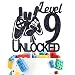 Tivurcia Level 9 Unlocked Cake Topper, Video Game Boys 9th Birthday Cake Decorations, Bruh I'm Nine, Level Up Winner Birthday Party Decoration Supplies, Black Glitter