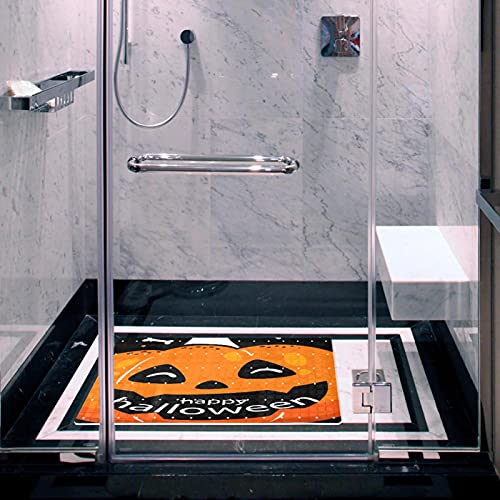 Alfombrilla de baño con calabaza Halloween de 71x40 cm con ventosas 7