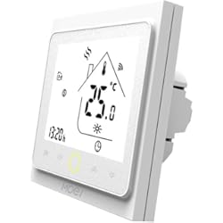 Termostato Meross Opiniones MOES Termostato Inteligente WiFi, Smart Life App Control Remoto para calefacción eléctrica16A Funciona con Alexa Google Home,Solo para Redes de 2.4Ghz,Requiere Cable Neutro