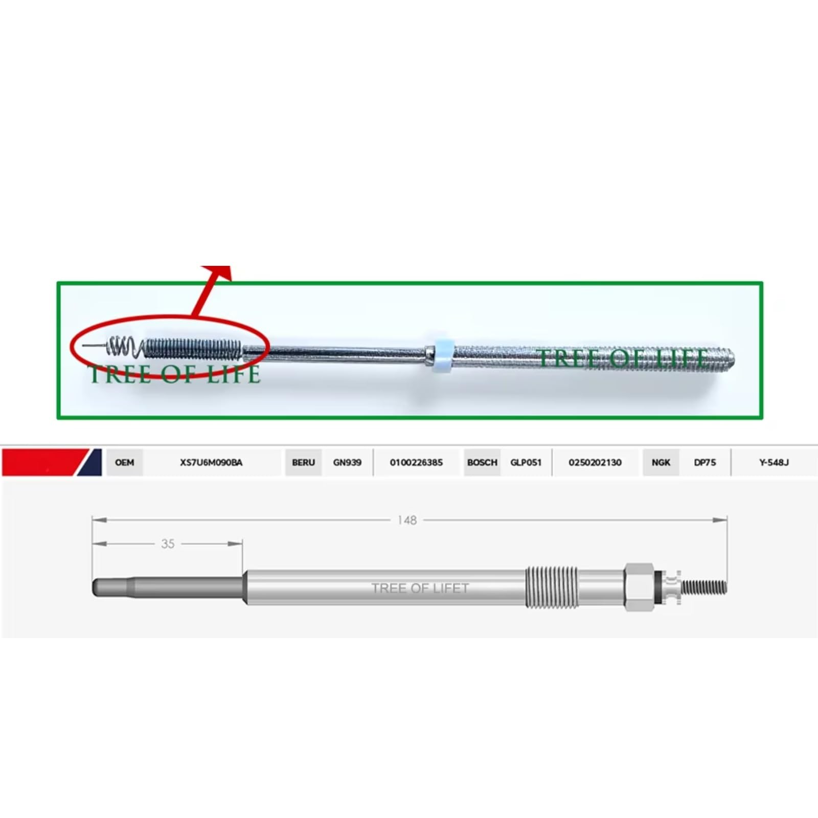Set di candelette per Auto per C&itroen per Jumper Box 2006-2024 Candela di preriscaldamento a Doppio Nucleo Candele di preriscaldamento per riscaldatore ausiliario 1610429780 5960.88 5960.G2