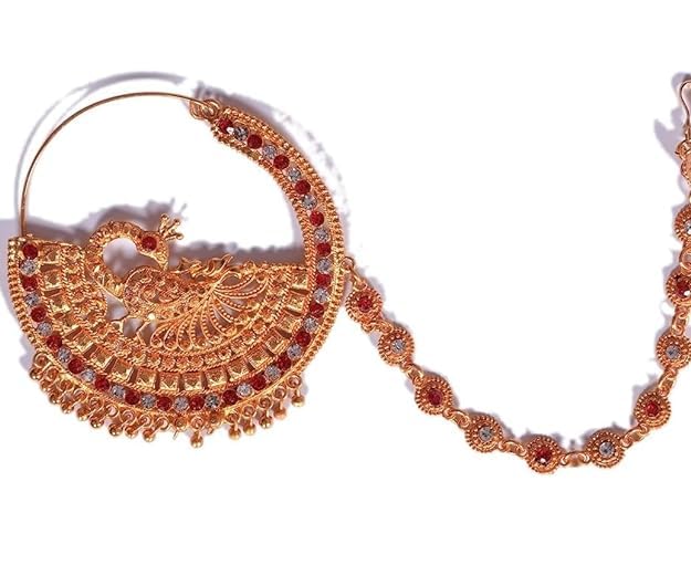 Upavista Traditional Gold Plated Uttarakhandi (kumaoni, Garhwali) Nath & Mangtika For Womens & Girls (B0CXJMJM67) Amazon Price History, Amazon Price Tracker