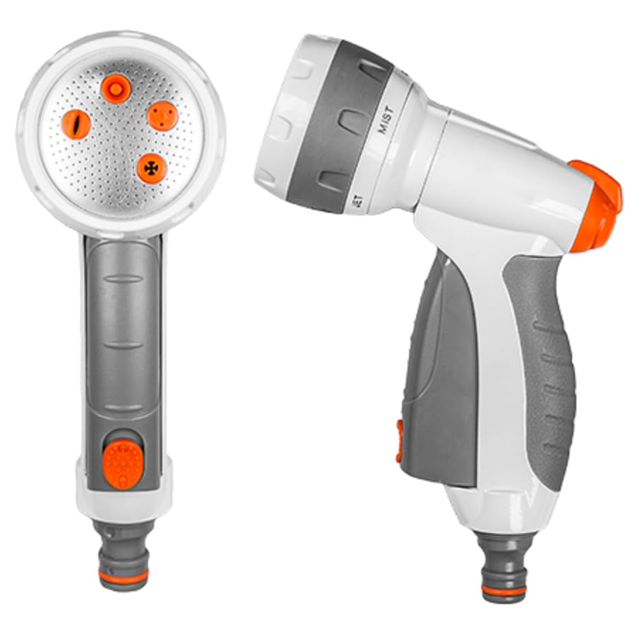 Garden Hose All Connectors Fittings Universal Standard Hozelock Valves Male Female Compatible White (Water Gun - EN52M)