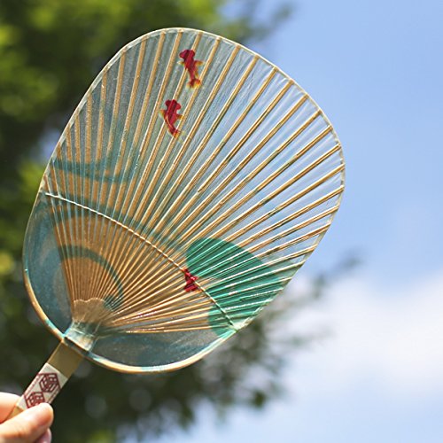 Amazon.co.jp: 家田紙工 水うちわ 金魚 台座付 美濃 手漉き和紙 