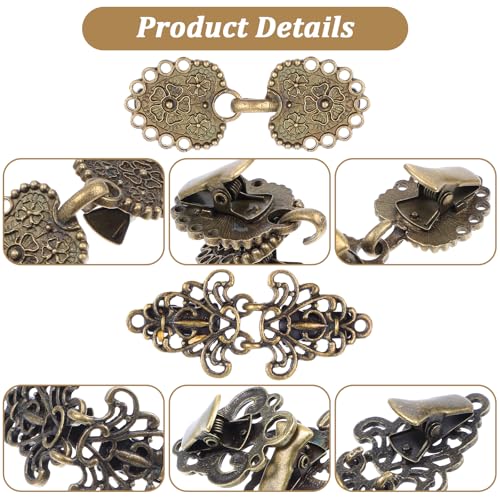 Image of Yuanchu 4 Pairs Vintage Sweater Clips, Retro Shirt Clips Dress Cinch Clips Cardigan Clip Shawl Clips for Women Clothing Waist Clip Clasps