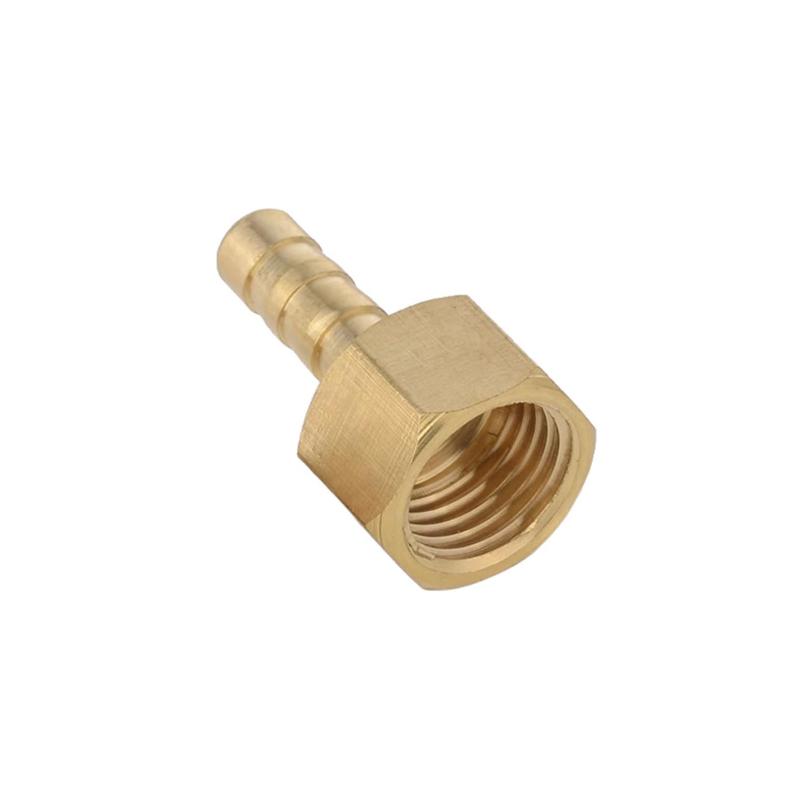 Adaptador de tuberías de latón con rosca hembra métrica y espiga para manguera de gas o agua