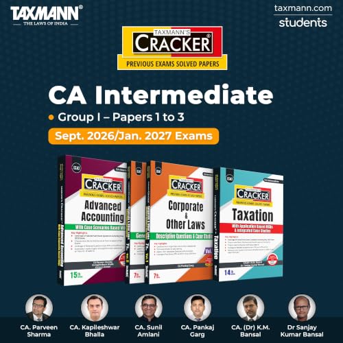 Image of Taxmann's CRACKER COMBO for CA Inter | May /Sept. 2026 Exams - Group I | Papers 1 to 3 | CRACKER Series | Advanced Accounts, Law, and Tax | February 2026 Edition | Set of 3 Books