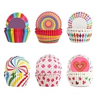 300 Pirottini per Muffin in Carta Colorata, Pirottini Mini Muffin dai Colori Vivaci, Pirottini Cupcake Ideali per Compleanni, Matrimoni e Feste – Uso Versatile e Adatti alla Cottura