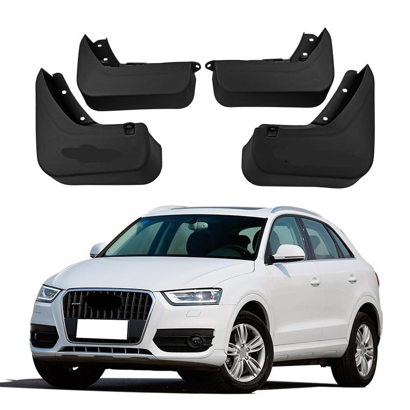 Mud Flaps for Audi Q3 2013-2015, No Drilling Required No Tape Front and Rear Mudflaps Mud Splash Guard 4 Piece Set