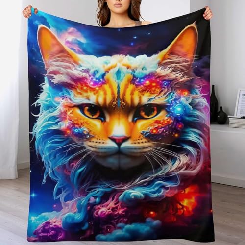 Couverture confortable douce chat sur le canapé lit pour soirées cocooning