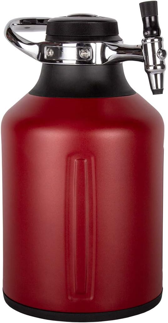 GrowlerWerks uKeg Go Carbonated Growler Beer Gift and Craft Beverage Dispenser for Beer, Soda, Cider, Kombucha and Cocktails, Amazing Gift for Beer Lovers,128 oz, Tungsten