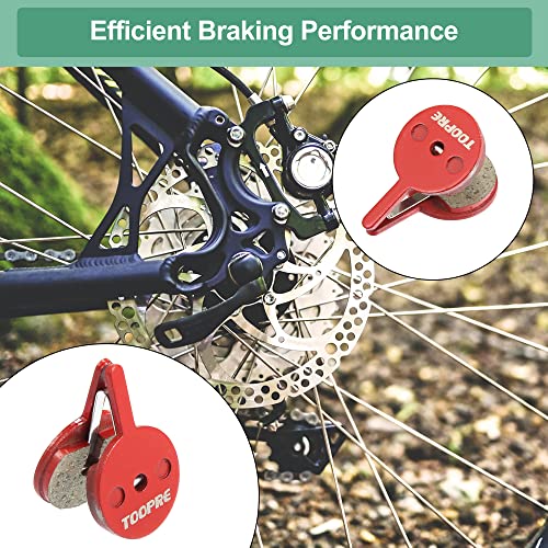 X AUTOHAUX 4 Pair Resin Bicycle Cycle Disc Bike Brake Pads with Spring Leaf, Red - Image 4