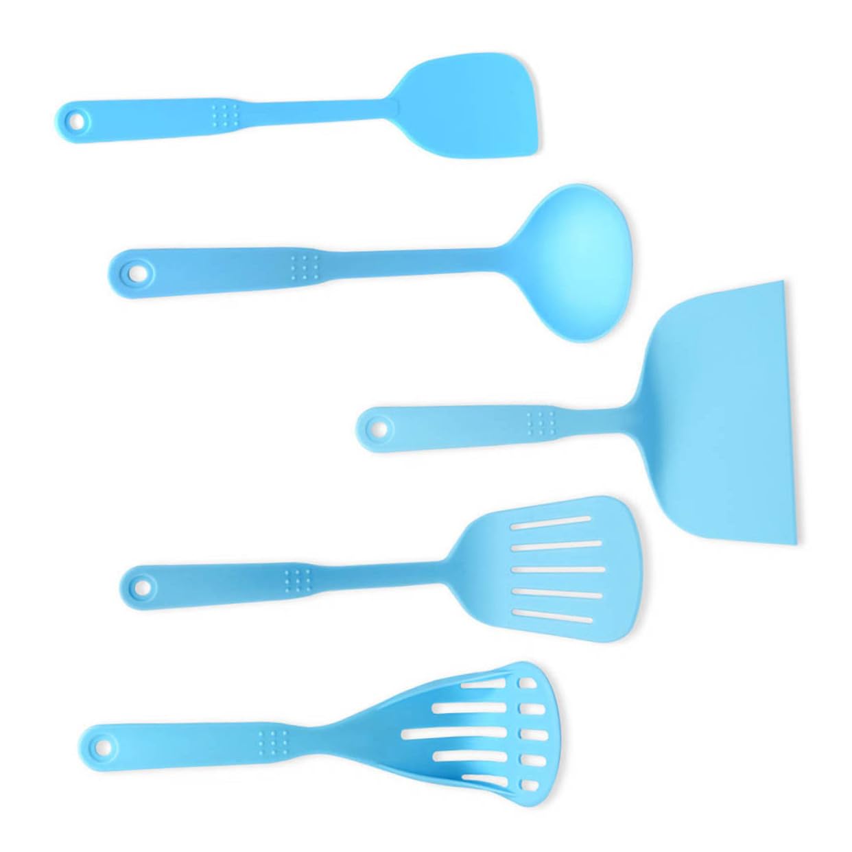 SOLUSTRE 5 Pcs Nylon Cooking Tools Set Non Stick Odorless Kitchen Utensil Set for Easy Cleaning and Heavy Duty Use Lightweight and Cooking Wares Black