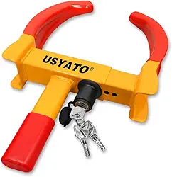 Trava de roda universal resistente – Trava de reboque antifurto e bota de carro, pneu de segurança ajustável de 29 cm para trailers, carros, carrinho de golfe, ATV, SUV, RV, barco, campista