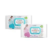 Fria Easy Classic Carta Igienica Umidificata con Aloe Vera ad Effetto Emolliente, Tessuto Gettabile nel WC, Dermatologicamente Testate, Confezione da 50 Salviette