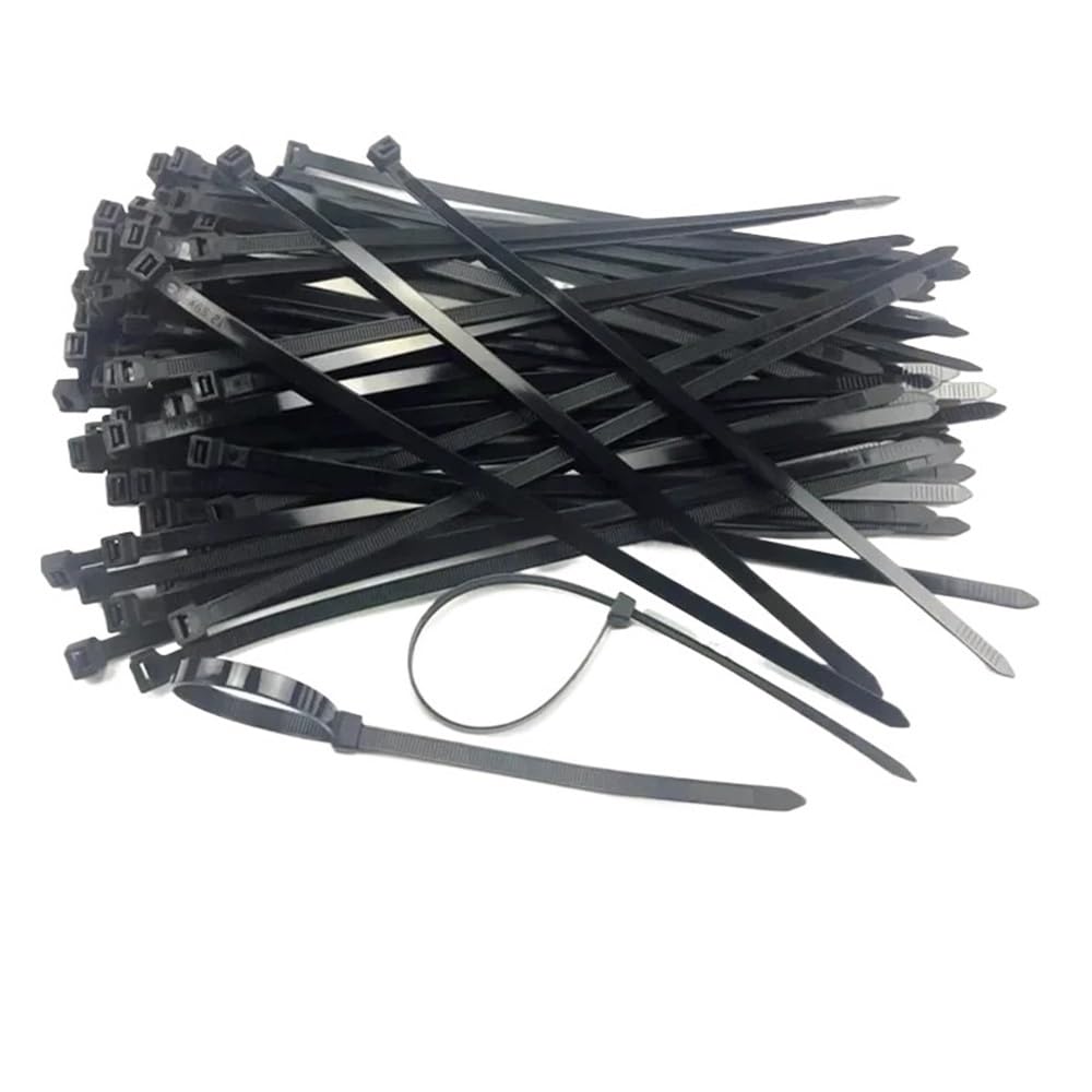 Wzddxunsf Black 100Pcs Nylon Self-Locking Ties Bundling Tape Black High Toughness Rope(4X150mm)