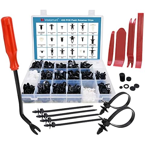 Voilamart 467Pcs Car Retainer Rivet Clips Kit 19 Sizes Universal Auto Nylon Clips Plastic Bumper Fastener Rivet Car Body Trim Clips Assortment Set with Release Tool Cover