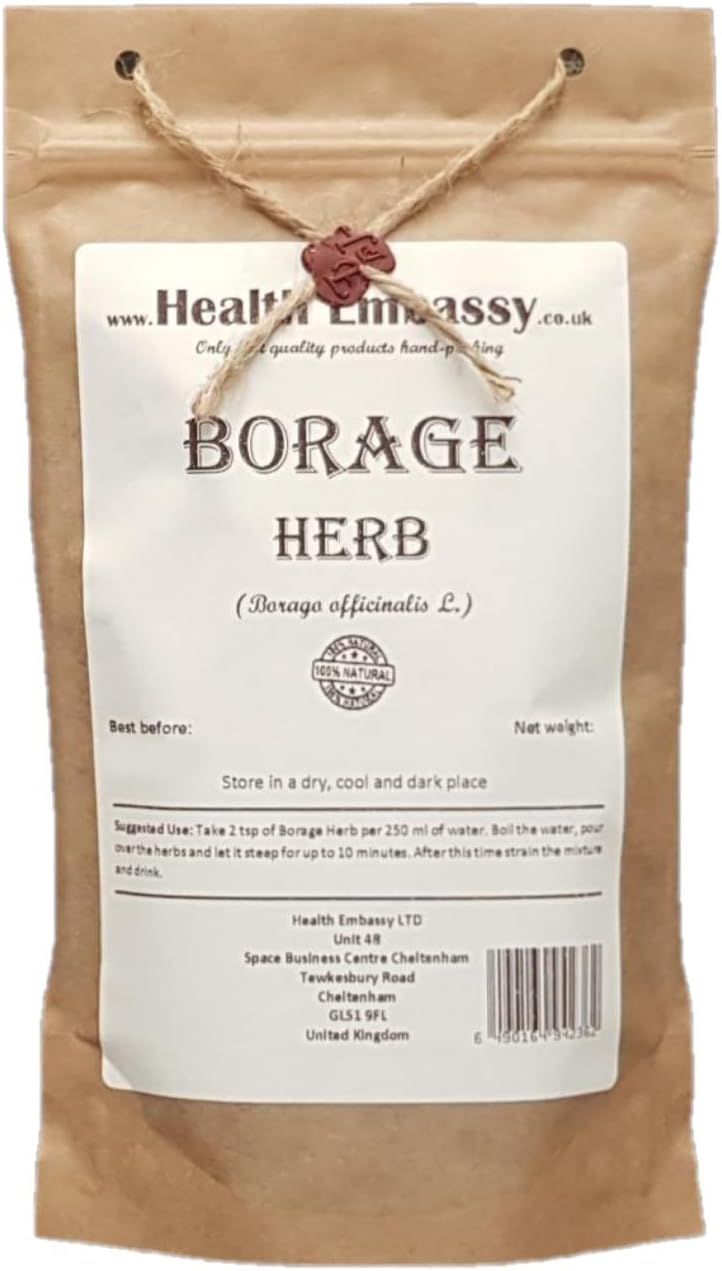 Health Embassy Borage Herb | Borago Officinalis L | 100% Natural Herbal Tea (100g)