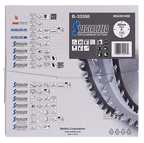 Makita B-33358 Specialized Aluminium Cutting Saw Blade 305x30x100T, Black - Image 3