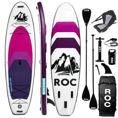 Roc Inflatable Stand Up Paddle Board 10' 6' with Premium SUP Paddle Board Accessories, Wide Stable...