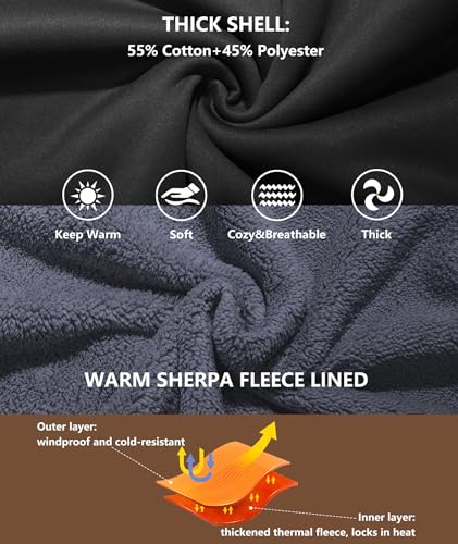 Image of GEEK LIGHTING Men's Fleece-Lined Zip Up Hoodie, Thick Hooded Jacket Winter Warm Athletic Sweatshirt