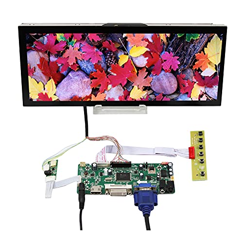 VSDISPLAY 12.3インチ 1920x720 高輝度 液晶パネル 保護ガラス付き HDMI VGA DVI LCDコントローラ基板キット