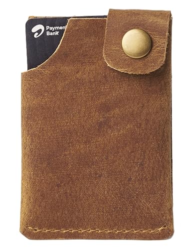 PIDAVLIYA'S Premium Pure Leather Slim Wallet with Coin Pocket – Minimalist Front Pocket Card Holder for Men & Women (Antique Brown)