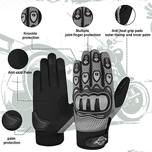 Alpha Cycle Gear Moto Sports Gloves (Black/Gray, Medium) #TOP3