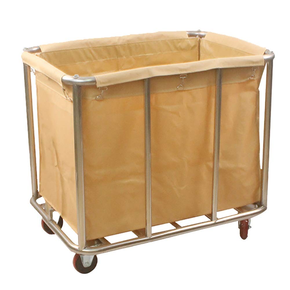 Carrello Mobile Portatile Multifunzionale, Carrello per Lavanderia su Ruote Commerciale Extra Large, Carrello per Biancheria per Hotel con Ruote, per Bagno, Supporto 100 Kg,Beige