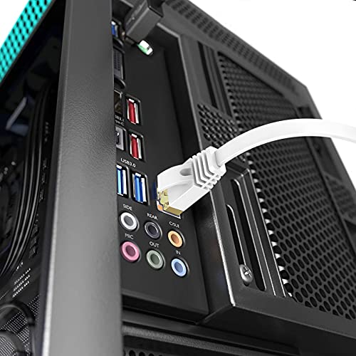 Ercielook Ethernet Cable 100 Ft High Speed, Cat 6 Flat Network Cable With Rj45 Connectors, Long Lan Cable With Clips - White 30 M #TOP5