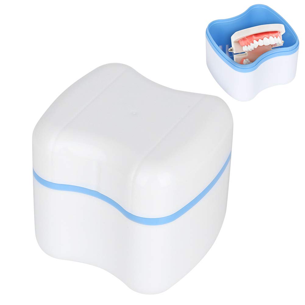 Denture Box, Reducing Bacterial Growt False Teeth Storage Box Small and Water-resistant Denture Container with Breathable Interlayer for Elderly Save Dentures(sky blue)-image-13