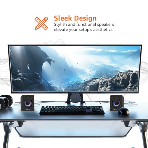 amazon basics Stereo 2.0 USB Powered Gaming Speaker | 3.5 mm Aux-in | Volume Control | RGB LED Lights | 2X3W | for PC, Laptop, Tablet - Image 5