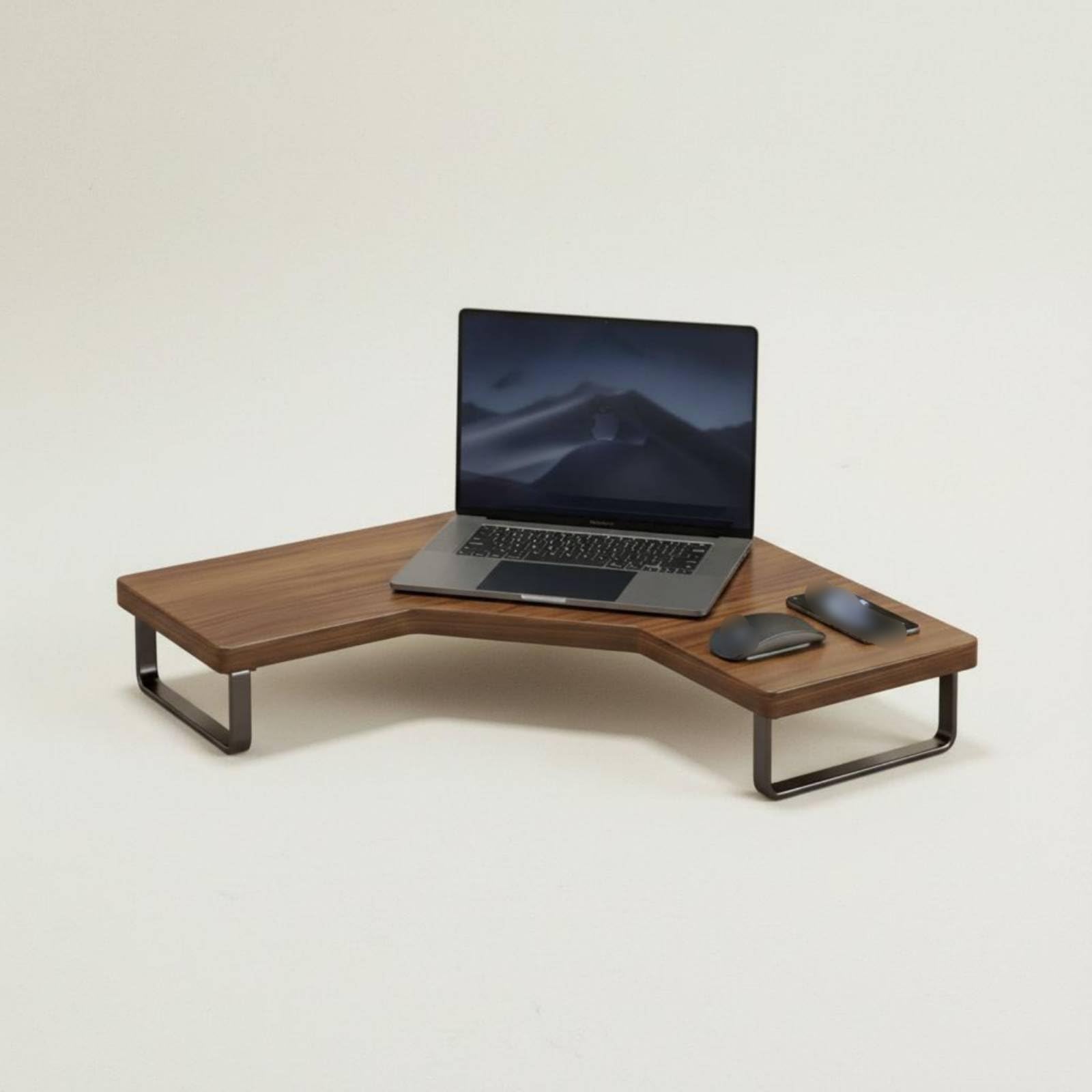 Supporto Desktop Rialzo Schermo Base Pc Scrivania Mensola Legno E Ferro Ergonomico con Spazio per Tastiera E Mouse Adatto per Ufficio Domestico , color to 2 , Standard