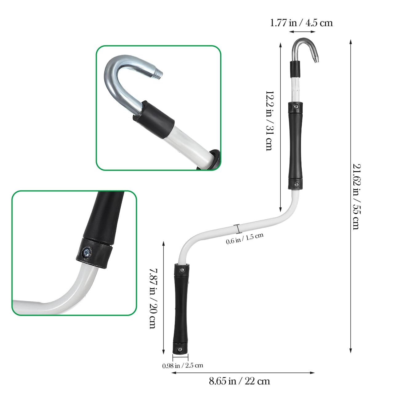 Hemobllo Markisenkurbel 20.67 Zoll Mit Ergonomischem Gummigriff Handgriff Für Manuelle Bedienung Von Gartenmarkisen Markisenzubehör Für Sonnenschutz Und Regenschutz