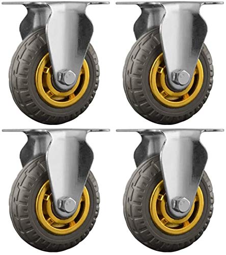 4ピース家具キャスターヘビーデューティーオフィスチェアスイベルチェアユニバーサルホイール、フラットベッドトラックトロリー業界方向性ホイール、アクセサリーをブレーキ家具ホイールに交換(色:A、サイズ:4インチ)