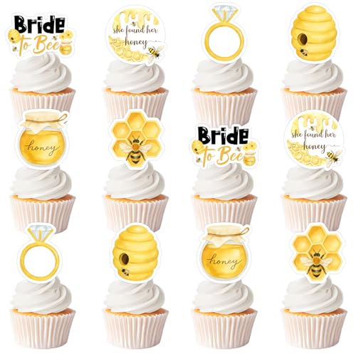 Accessoires de fête Bride to Bee - 36 décorations pour cupcakes et buffet d'EVJF pour femme