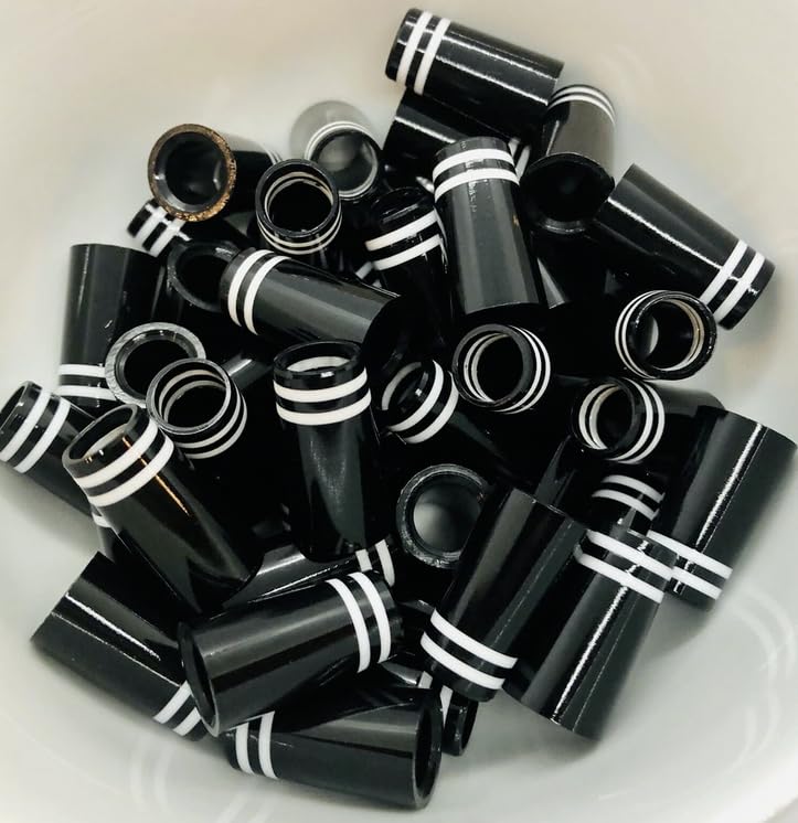 The Golf Club Trader (12) Premium Quality Iron Ferrules Black w/Double White Rings 1”