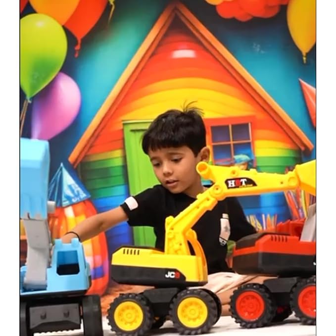 Image of Large SizeJCB Excavator Toy for Kids | 40cm Heavy Duty Construction Vehicle with Big Bucket & Moving Arm | Realistic Outdoor Digger Play Toy for (Multicolor)