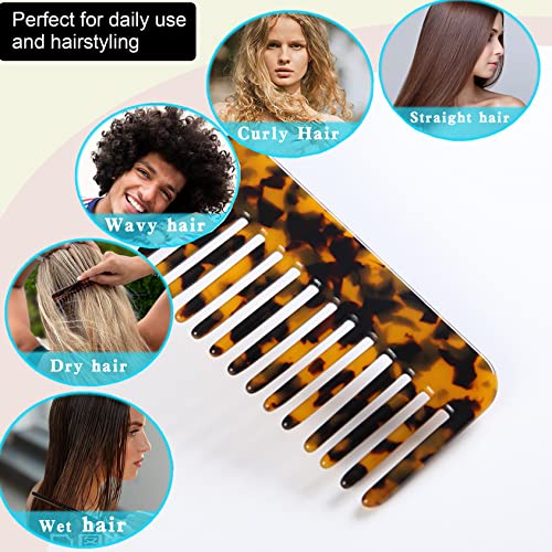 Small Travel Purse Hair Detangling Comb Tortoise Comb Wide Tooth Pocket Comb For Thick Curly Wavy Hair,Acetate Hair Detangler Comb For Wet And Dry,2 Pack #TOP5