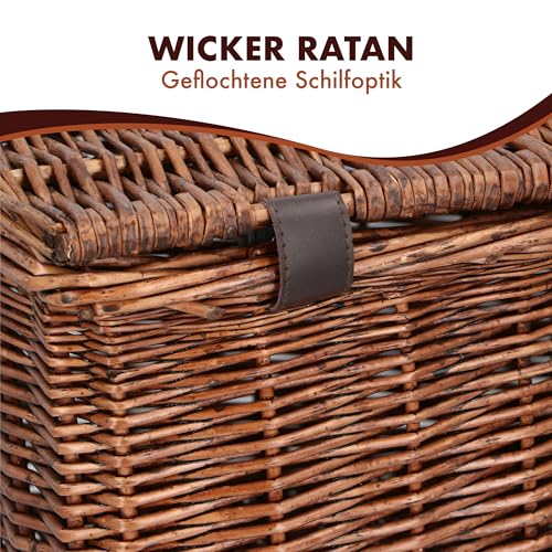 Bicycle Gear Rattan Fahrradkorb Vorne Groß - Lenkerkorb Fahrrad 30L - Bäckerkorb 45 x 30 x 25 cm - Gepäckträger Vorne Fahrrad Zubehör - Fahrradkorb Geflochten, Braun