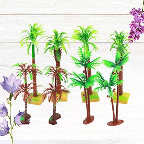 HEALLILY 8 Pcs PlÃ¡stico Palmeira de Coco Em Miniatura Ãrvore de Coco Bolo de Coco DecoraÃ§Ã£o de Pa