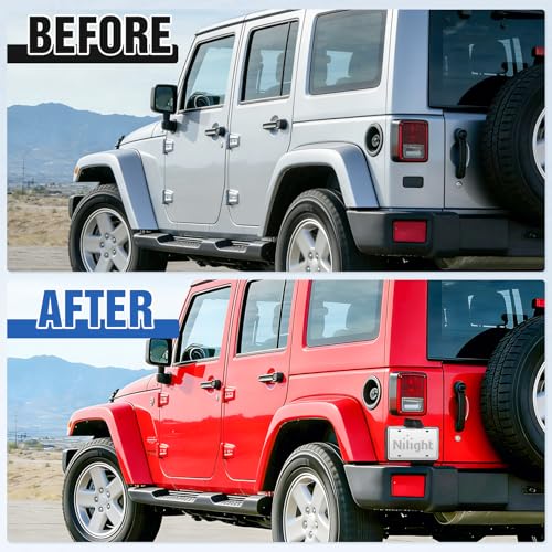 Image of Nilight Rear License Plate Holder with Light for 2007-2018 Jeep Wrangler JK JKU Sahara Rubicon X Sport & Unlimited,Plastic License Plate Mounting Black