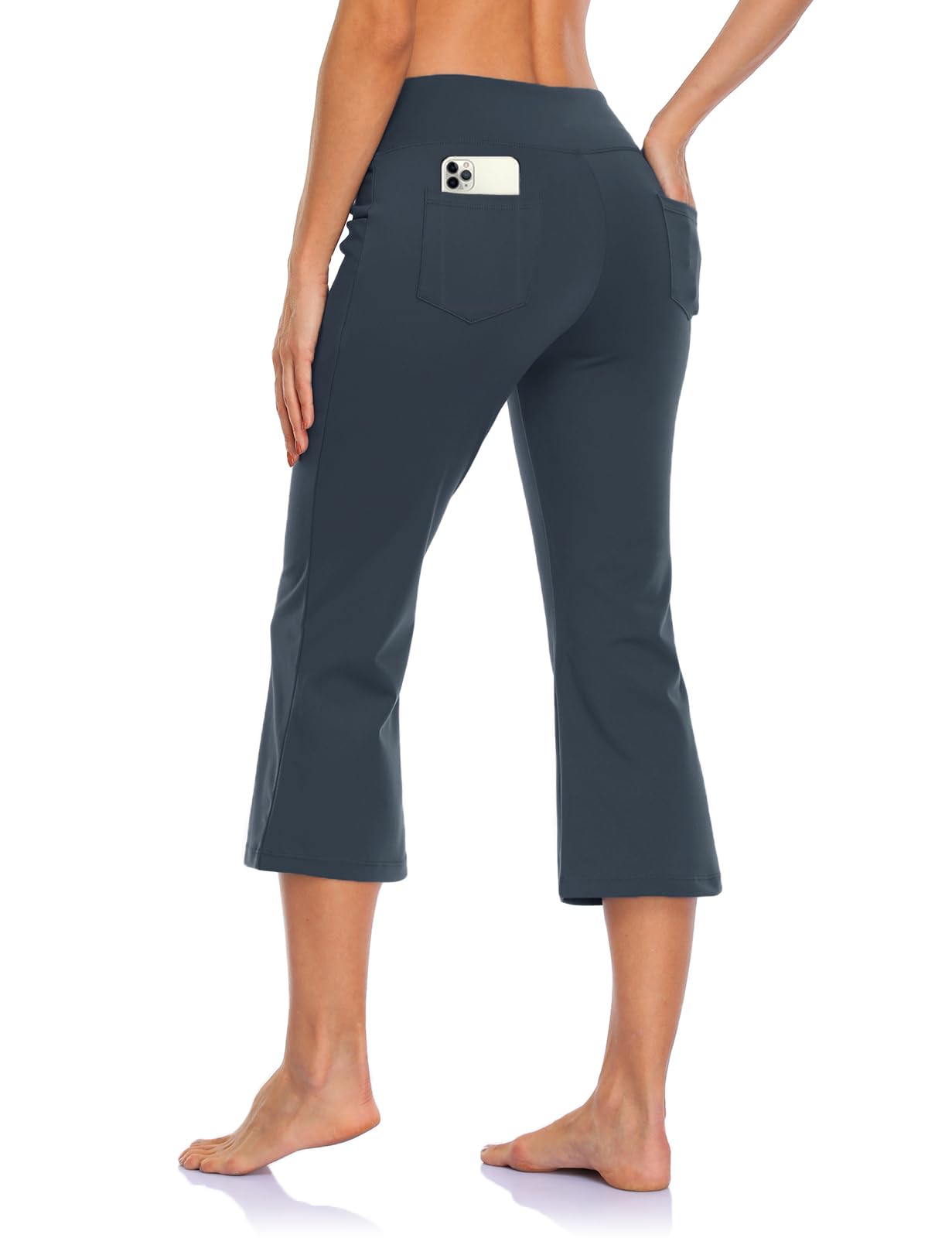 MOVE BEYOND Donna Pantaloni e Pinocchietti Bootleg da Yoga con 4 Tasche a Vita Alta Controllo di Pancia