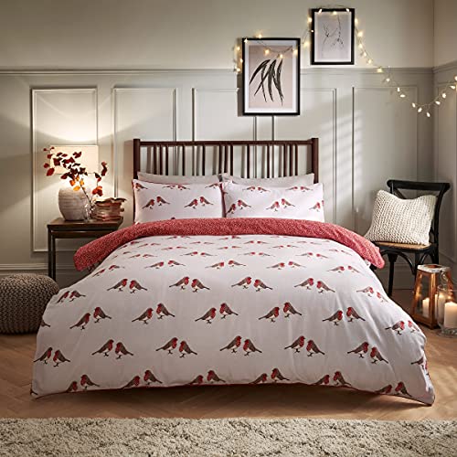 Sleepdown Robin Bettwäsche-Set mit Kissenbezügen für Kingsize-Betten (220 x 230 cm), gebürsteter Baumwolle, wendbar, warm, gemütlich, superweich, Rot 3 Sleepdown Robin Bettwäsche-Set mit Kissenbezügen für Kingsize-Betten (220 x 230 cm), gebürsteter Baumwolle, wendbar, warm, gemütlich, superweich, Rot